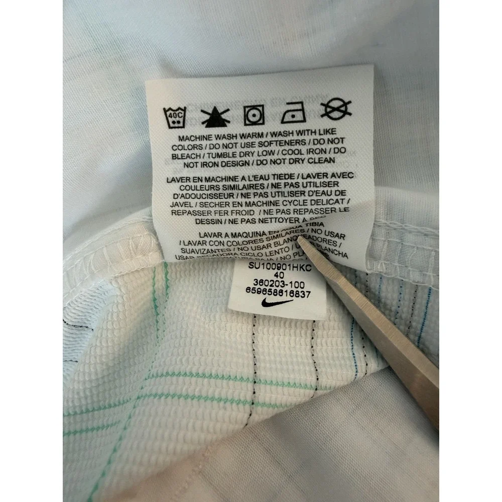 Nike Golf Shorts Mens 40 White Plaid Stretch Performance Bermuda Long 12